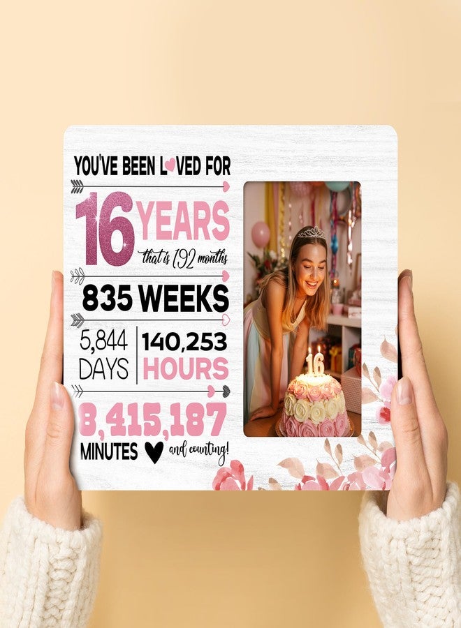 HODODAN Sweet Sixteen Picture Frame Gifts for Girl, Sweet 16 Birthday Frame Gifts for Girls, You Have Been Loved for 16 Years Picture Frame, 4x6 inch Photo - Image 5
